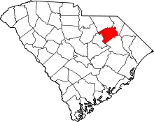 Map of South Carolina highlighting Darlington County