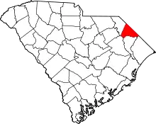 State map highlighting Dillon County