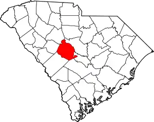 State map highlighting Lexington County