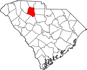 Map of South Carolina highlighting Union County