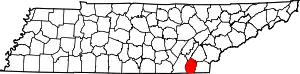 State map highlighting Bradley County