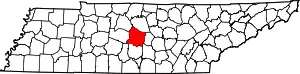 State map highlighting Rutherford County