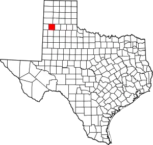 Map of Texas highlighting Castro County