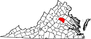 State map highlighting Louisa County