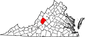 State map highlighting Rockbridge County