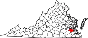 State map highlighting Surry County