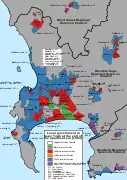 The situation in 1994, with a large variety of different local authorities divided on the basis of race.