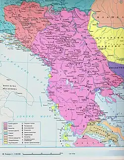 Serbian Empire at its greatest extent