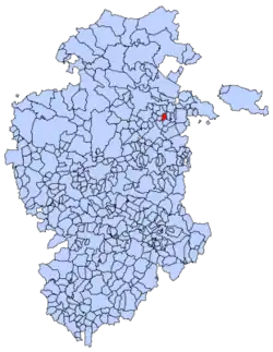 Municipal location of Fuentebureba in Burgos province