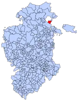 Municipal location of the Jurisdicción de San Zadornil in Burgos province