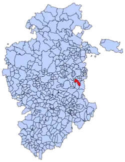 Municipal location of Pradoluengo in Burgos province