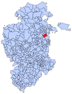 Municipal location of Quintanilla San García in Burgos province