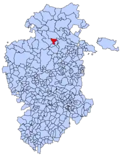 Municipal location of Rucandio in Burgos province