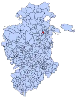 Municipal location of La Vid de Bureba in Burgos province