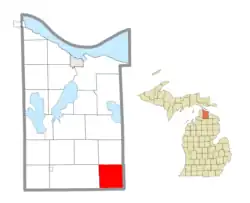 Former location within Cheboygan County