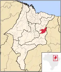 Location of Caxias in the state of Maranhão