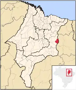 Location in the state of Maranhão and Brazil