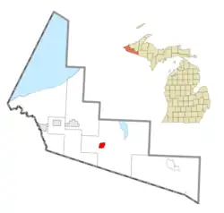 Location within Gogebic County