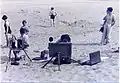 Lismonde painting with the painter Marguerite Antoine on the beach at Nieuport in August 1936 (photo by Léon van Dievoet).