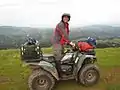 Patrolling on an ATV.