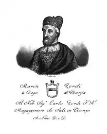 Nineteenth-century copper engraving of Marino Zorzi