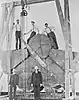 Assembling the trunk section of the Mark Twain Tree for display in New York in 1892.