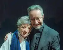 Mark Warman conducting Julia McKenzie at the Stephen Sondheim competition