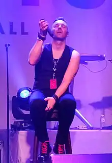 Saaresto performing with Poets of the Fall in Krasnodar in 2019