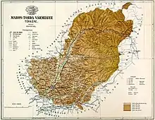 Map of Maros-Torda county in the Kingdom of Hungary