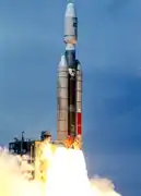 Titan III vehicle launching the Mars Observer spacecraft