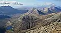 The Red Cuillin, with the Black Cuillin in the distance.