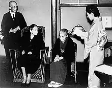 A photograph taken at Mary Florence Denton's 80th birthday celebration in 1937. She is seated.