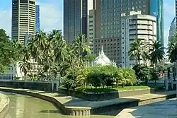 View of Jamek mosque and the confluence of Gombak and Klang rivers in 2011