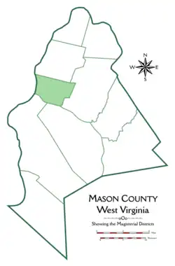 Location of Lewis District in Mason County