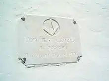 Plaque of the Masonic Lodge which has been housed in the State House since 1815