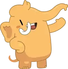 A cartoon Mastodon mascot