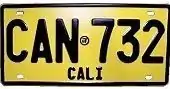 Colombian vehicle registration plate