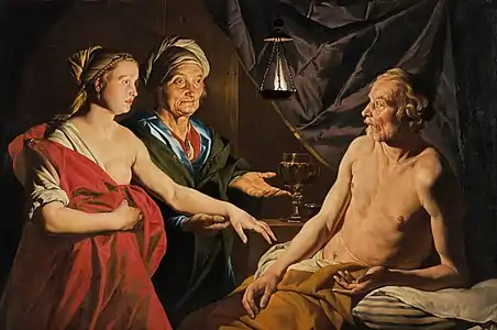 Sarah showing Hagar to Abraham