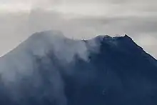 Matua Island Sarychev Peak venting as seen form the Golovnin Strait