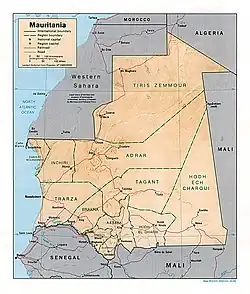 Location of the Adrar in central Mauritania