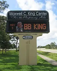 Marquee sign at the King Center