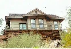 Historic Prescott and Eastern Railroad Depot built in 1898 in Mayer, Arizona. The building was purchased by a private citizen who had it hauled to a hill in Phoenix. The owner turned it into part of his home. It is located at 1711 N. 18th Place.