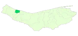 Location of Abbasabad County in Mazandaran province