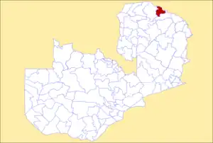 District location in Zambia