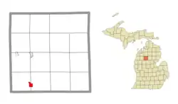 Location within Missaukee County and the state of Michigan