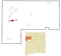 Location of Gallup in New Mexico