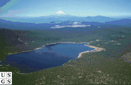 Medicine Lake with Mount Shasta in the background