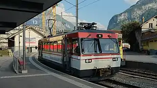 The MIB terminus on track 13 at Meiringen railway station