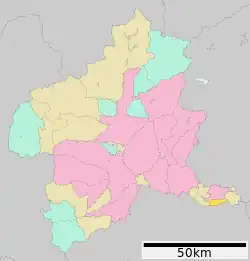 Location of Meiwa in Gunma Prefecture