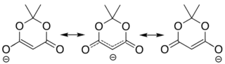 Resonance equilibrium of Meldrum's anion